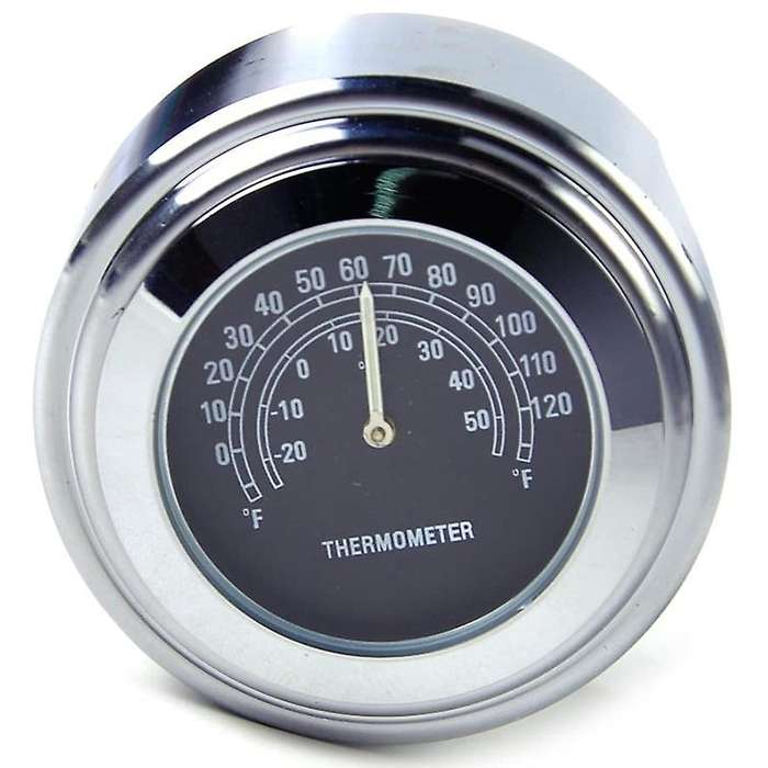 2PCS Motorcycle Quartz Clock and Thermometer 7/8Inch Waterproof Bike Handlebar Watch Aluminum Univer