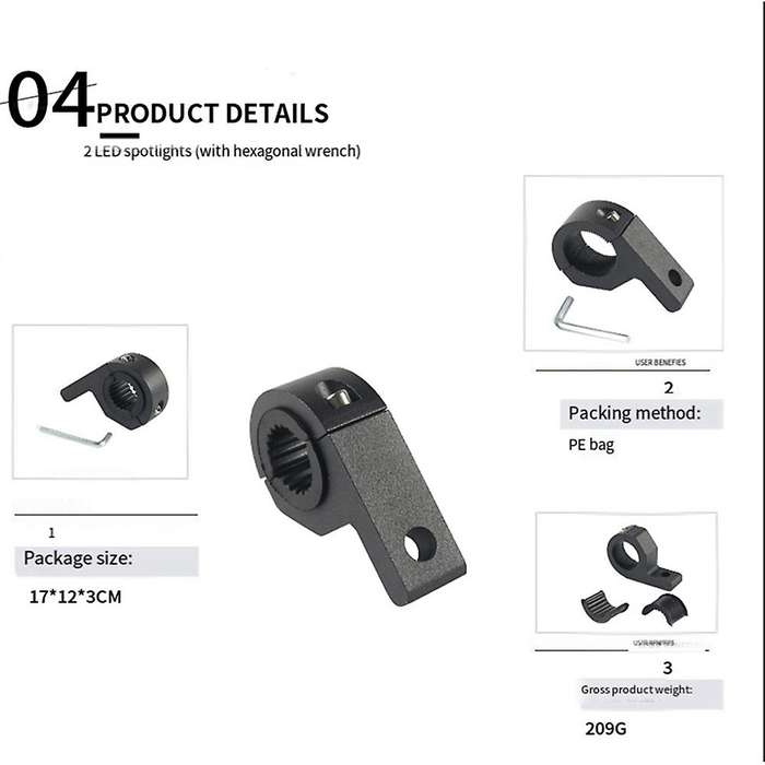 2pcs Motorcycle Spotlight Mounting Bracket, Guardrail Pipe Clamp, Fixed Frame for Motorcycle Univers
