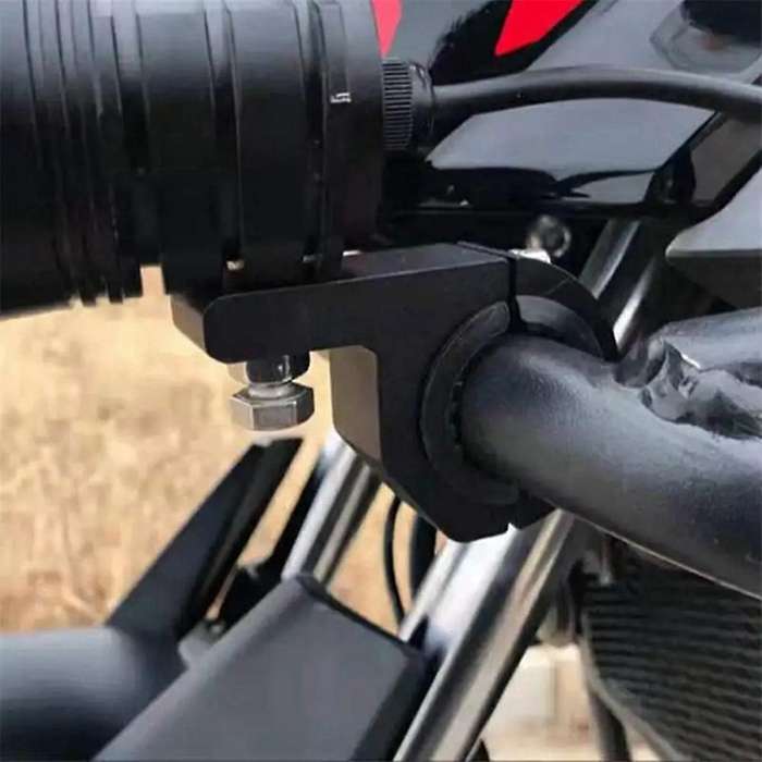 2pcs Motorcycle Spotlight Mounting Bracket, Guardrail Pipe Clamp, Fixed Frame for Motorcycle Univers