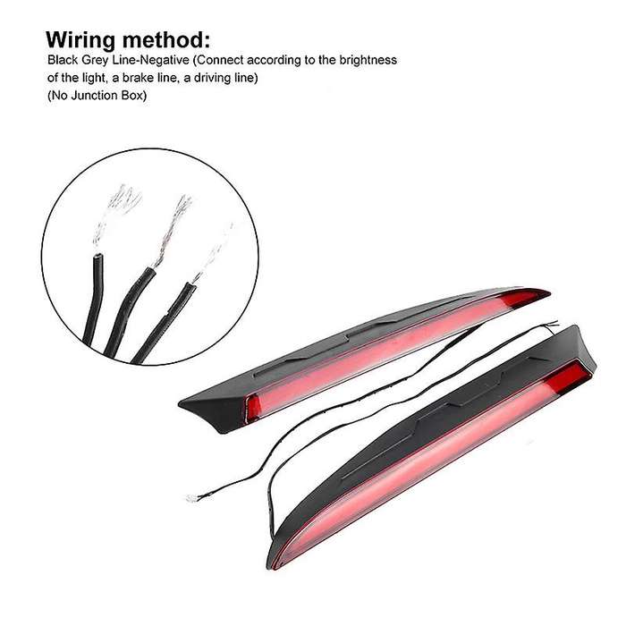 2PCS Multi-Functions LED Rear Fog Lamp Pillar Light Bumper Light Warning Brake Light Decoration for