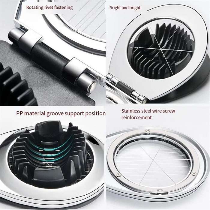 2pcs Multi Function Stainless Steel Egg Slicer for Hard Boiled Eggs Dishwasher Safe Heavy Duty Egg C