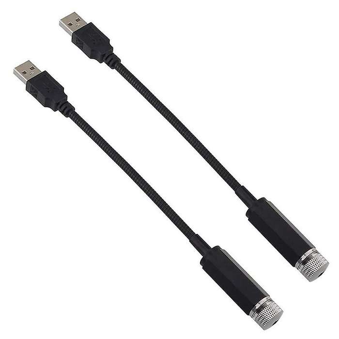 2pcs Night Light Projector Car Interior Lights Starry Lamp Led Usb Powered Romantic Roof Car Decor