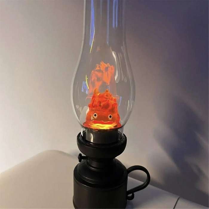2pcs Night Light Kerosenes Candle Light Flameless Candle Holder Cartoon Anime Flame Lamp Decoration