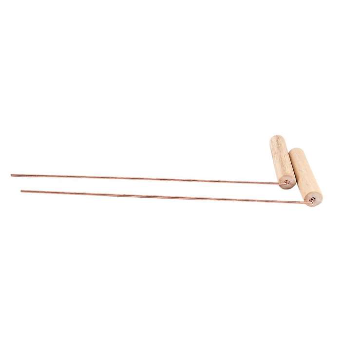 2Pcs Pure Copper Probes Rod for Divination Tool with Wooden Handles Round Copper Poles Wood Handles