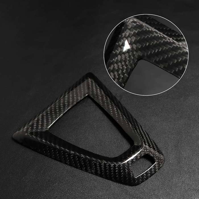 2Pcs Real Carbon Fiber Gear Shift Knob Handle Cover Panel Trim Left for M2 F87 M3 F80 F82 M5 F10 F85