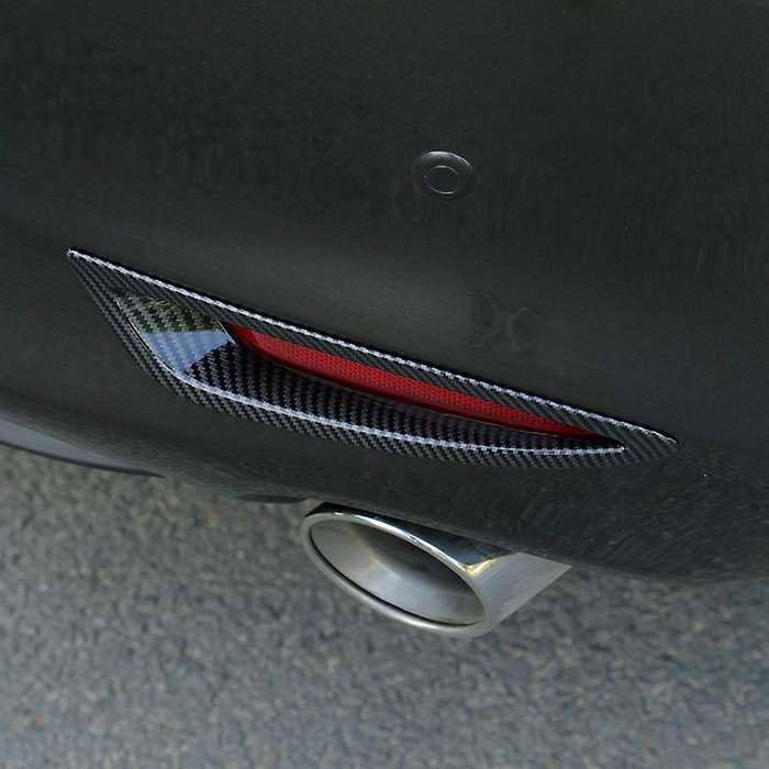 2Pcs Rear Fog Light Frame Cover Trim for 2018-2020 6 (ABS Carbon Fiber Color)