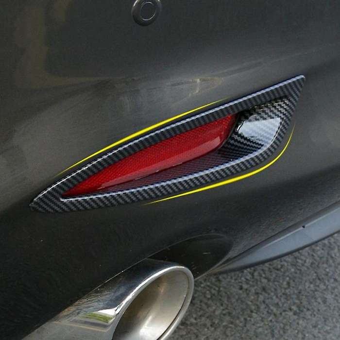 2Pcs Rear Fog Light Frame Cover Trim for 2018-2020 6 (ABS Carbon Fiber Color)