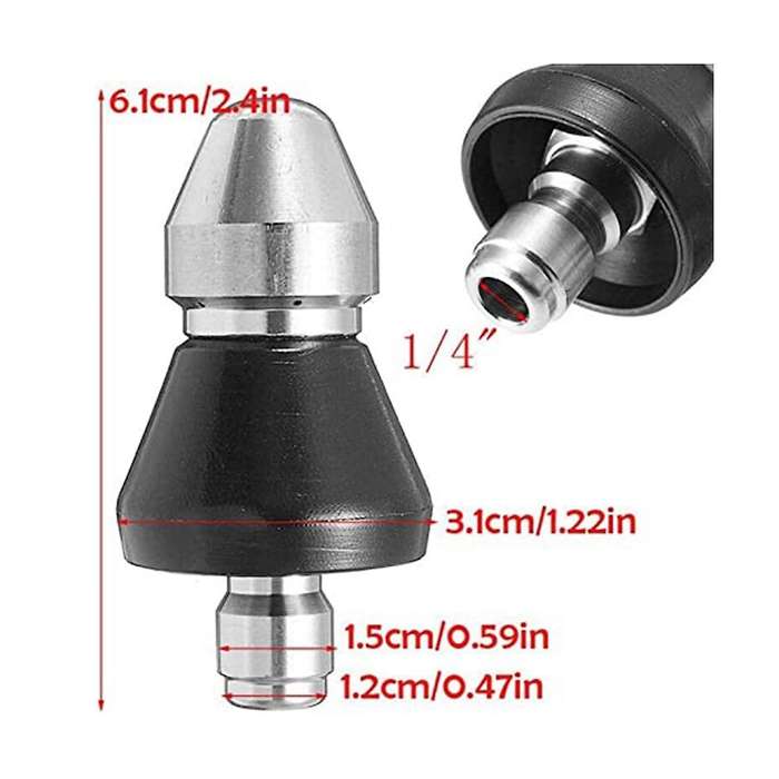 2pcs Sewer Cleaning Tool High-pressure Nozzle, Stainless Sewer Jetter Nozzle, Sewer Jetter Kit For