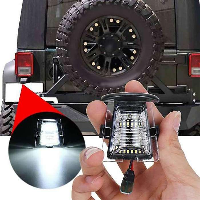 2Pcs Signal Lamp Car Rear Bumper License Plate Holder LED Light for Wrangler JK JL 2007-2021 Car Acc