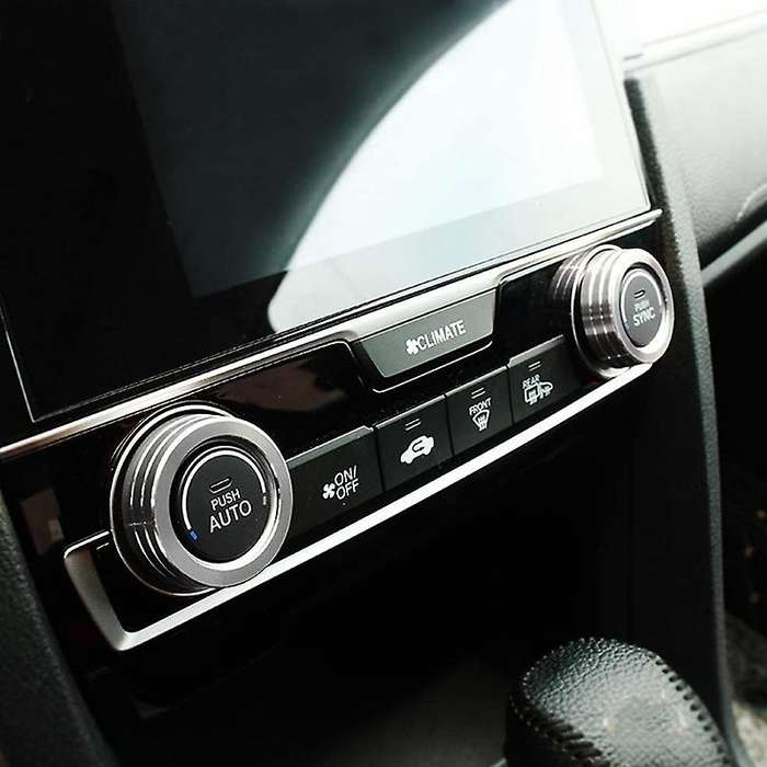 2Pcs Silver AC Climate Control Ring Knob Covers Compatible for 2016-Up 10Th Gen