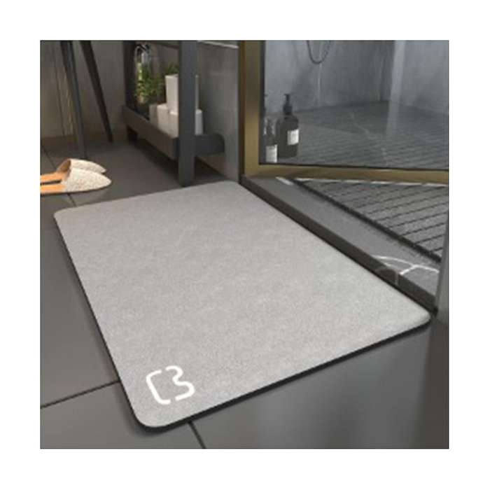 2pcs Simple-thin Diatomaceous Bath Mat Bathtub Mat, Fast Drying Bath Mat Non- Shower Mat Bathroom Fl