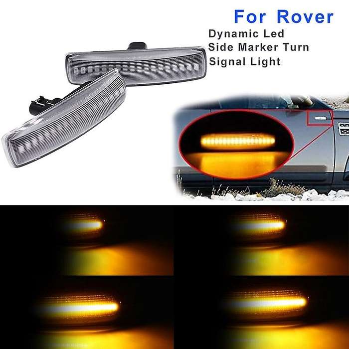 2Pcs Silver Lens Amber LED Turn Signal Dynamic Side Marker Lights for Freeland 2 3 4 Sport