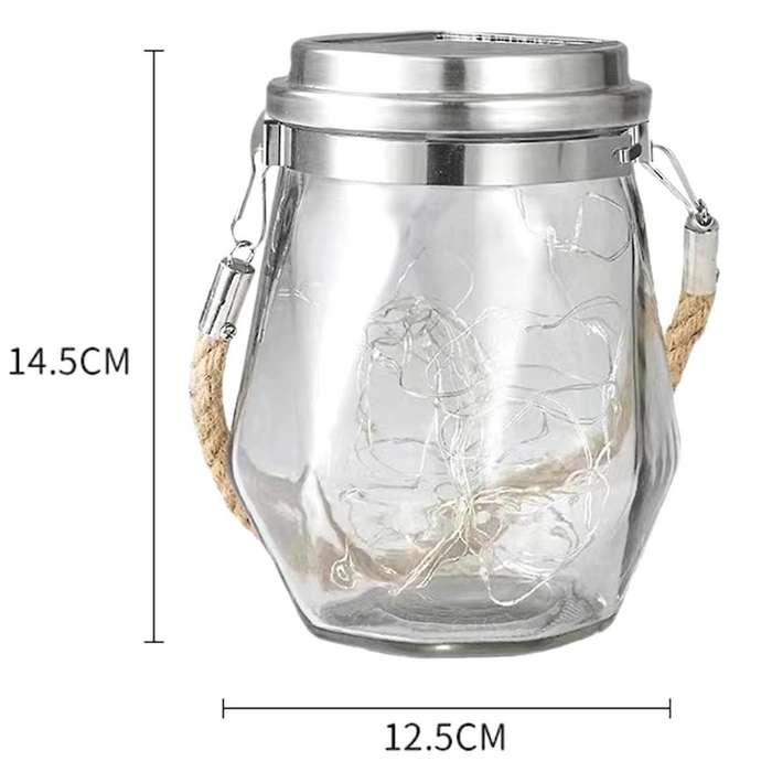 2pcs Solar Lantern Outdoor Waterproof for Christmas Lights Led Hanging Cracked Glass for Outside Gar