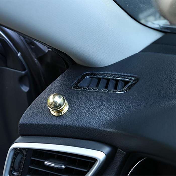 2Pcs Soft Carbon Fiber Front Dashboard Side Air Outlet Trim Conditioning Vent Cover Sticker for 2014