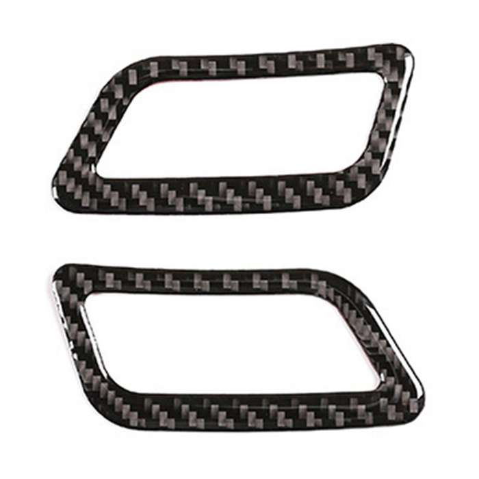 2Pcs Soft Carbon Fiber Front Dashboard Side Air Outlet Trim Conditioning Vent Cover Sticker for 2014