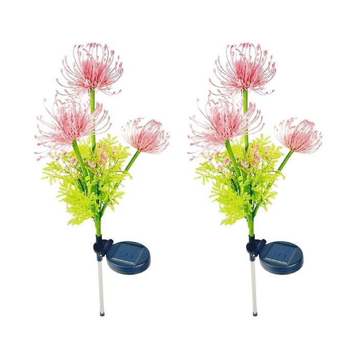 2Pcs Solar Flower Lights Outdoor IP65 Waterproof Outdoor Solar Flower Lights - LED Solar Lights