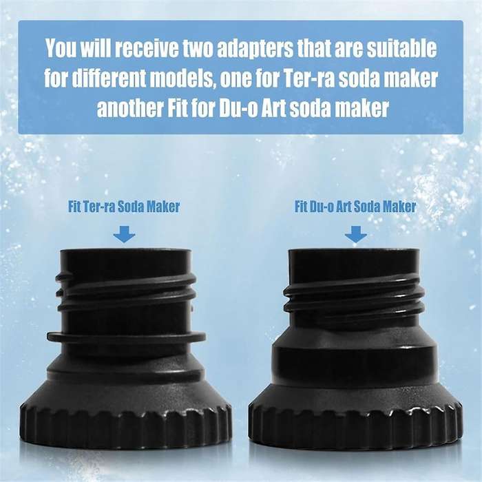 2PCS Soda Water Bottle Adapter Fit for Duo/Terra SodaStreams Glass Bottles Quick Connect Soda Maker