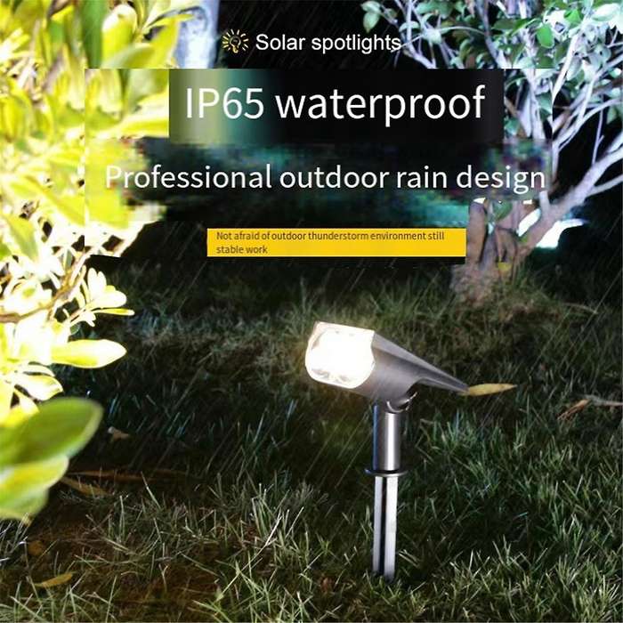 2pcs Solar Spot Lights Bright Led Solar Lights Ip65 Waterproof Landscape Spotlights