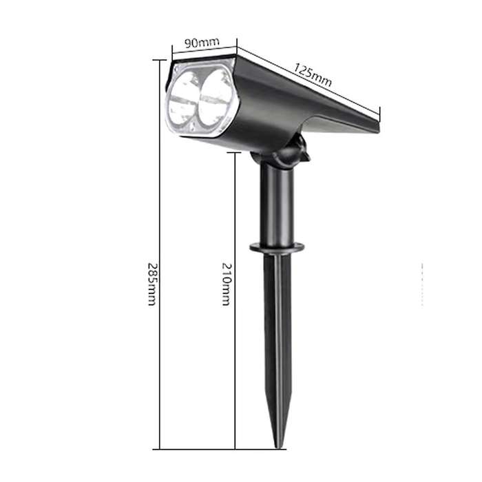 2pcs Solar Spot Lights Bright Led Solar Lights Ip65 Waterproof Landscape Spotlights