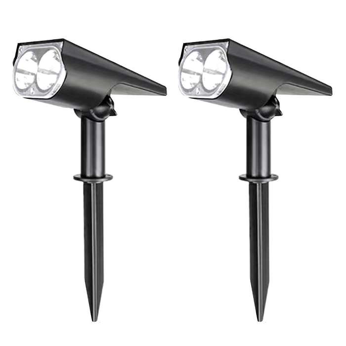 2pcs Solar Spot Lights Bright Led Solar Lights Ip65 Waterproof Landscape Spotlights