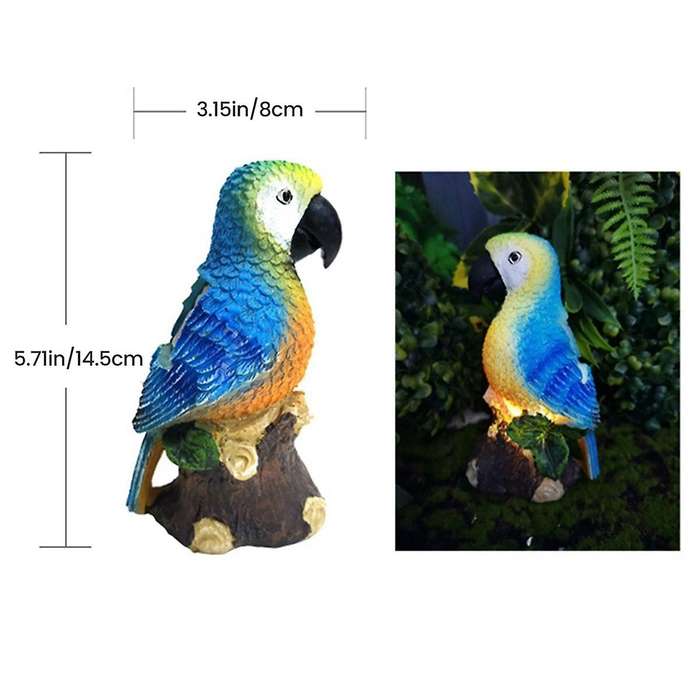 2pcs Solar Lights Outdoor Solar Parrot Light Parrot Resin Craft Lawn Balcony Night Light Garden Deco