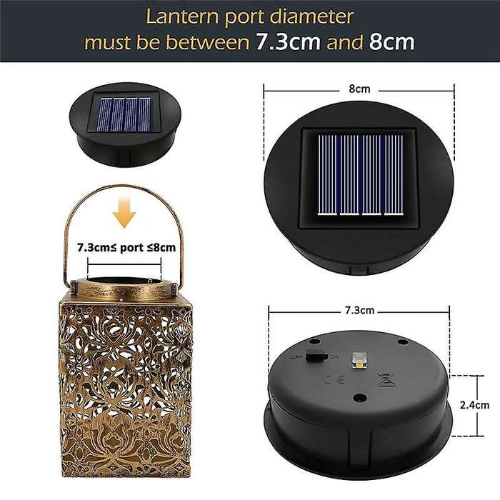 2PCS Solar Light Replacement Top Unit 8cm,Replacement Solar Panels,for Outside Garden Lantern Solar