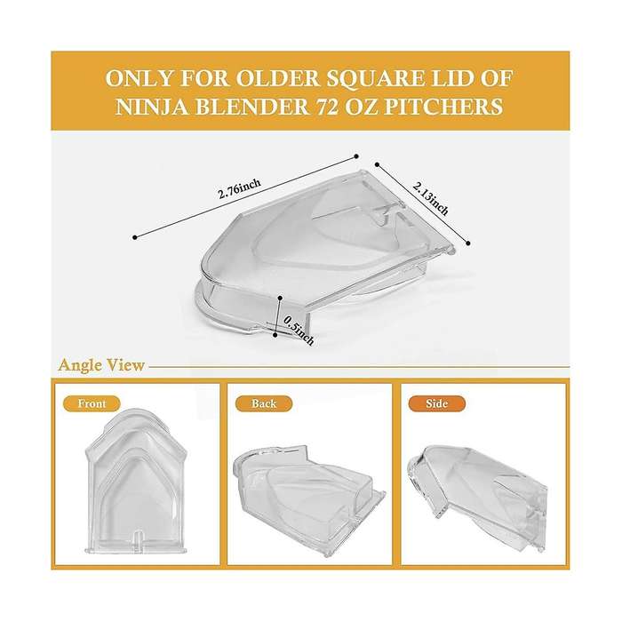 2pcs Spout Cover for Ninja Blender Lid, for Ninja Blender 72oz Pitcher Lid Flap Spout Cover, Clear