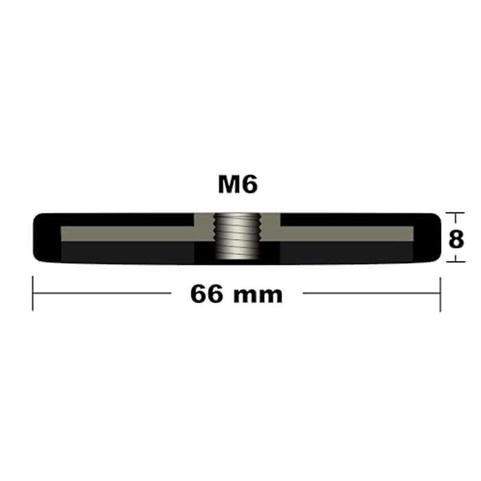 2pcs Strong Rubber Coated Mounting Magnets, 65lbs, Magnetic Assembly Base for Light Strips and Addi