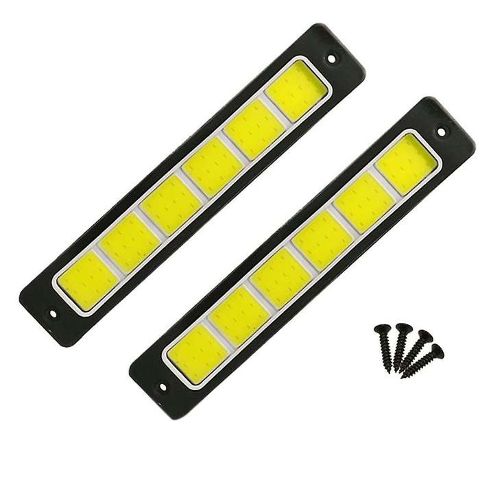 2pcs Super Led Daytime Running Lights Car Driving Fog Lamp Waterproof Flexible Drl Cob 190x35mm 12v
