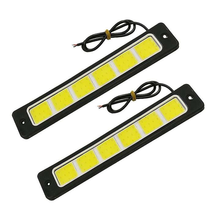 2pcs Super Led Daytime Running Lights Car Driving Fog Lamp Waterproof Flexible Drl Cob 190x35mm 12v