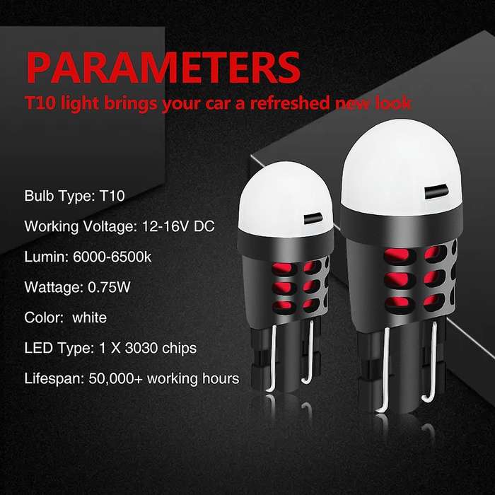 2pcs T10 W5w 194 168 3030 1smd 6500k Tail Bulb Car Led Clearance Lamp Door Lights for Licence Dome L