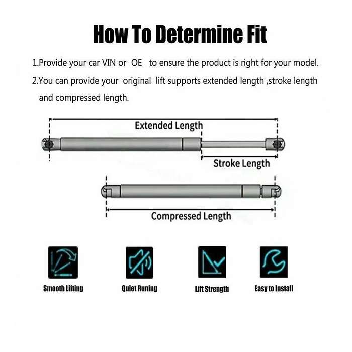 2pcs Trunk Gas Spring Support Rear Gas Strut Lift Support for Grand Scenic Iv (r9)extend 2016-2021