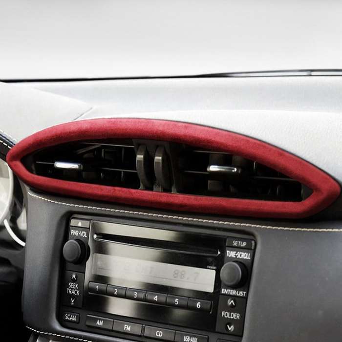 2Pcs Turn Fur Car Central Control Air Outlet Panel ABS Cover Auto Sticker for BRZ 86 2013-2020 Red