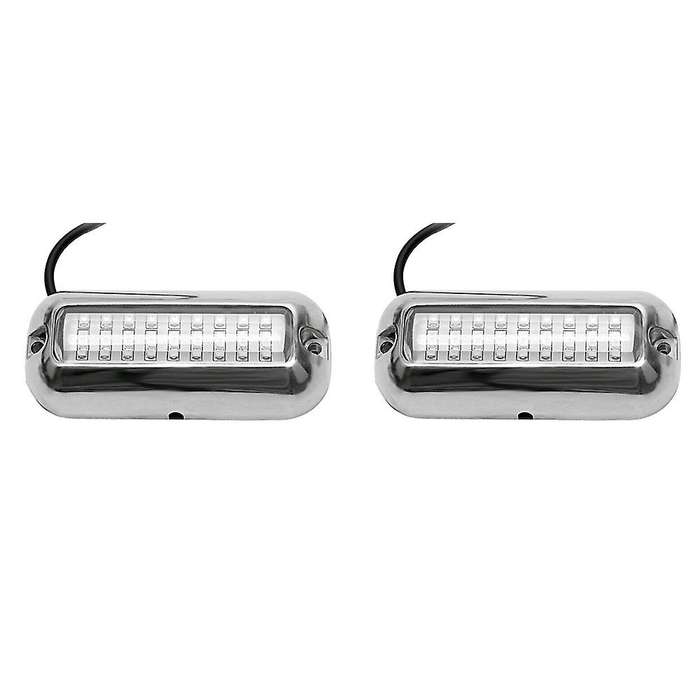2PCS Universal 3.5 Inch 316SS Cover 27 LED Underwater Pontoon Boat Transom Fishing Light (Red)