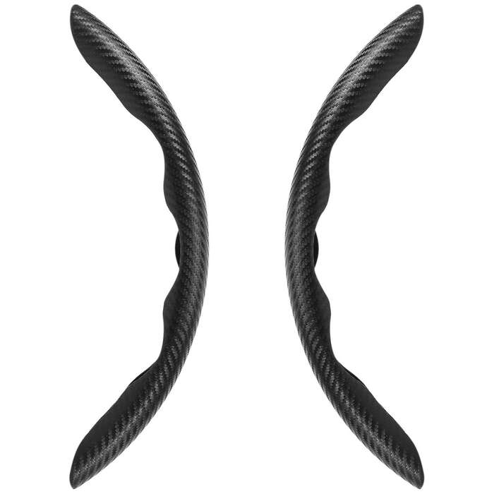 2PCS Universal Car Steering Wheel Cover Handle Anti-Slip Protection Cover for Etc, Carbon Fiber