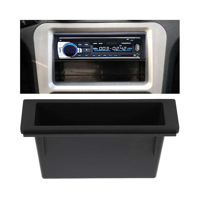2pcs Universal Car Double 1 Din Dash Cup Holder Storage Box Plastic for Stereo Radio