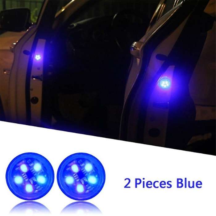 2Pcs Universal Car Door Opening Projector Warning Lights Signal Light Open Door Anti-Collid Blue