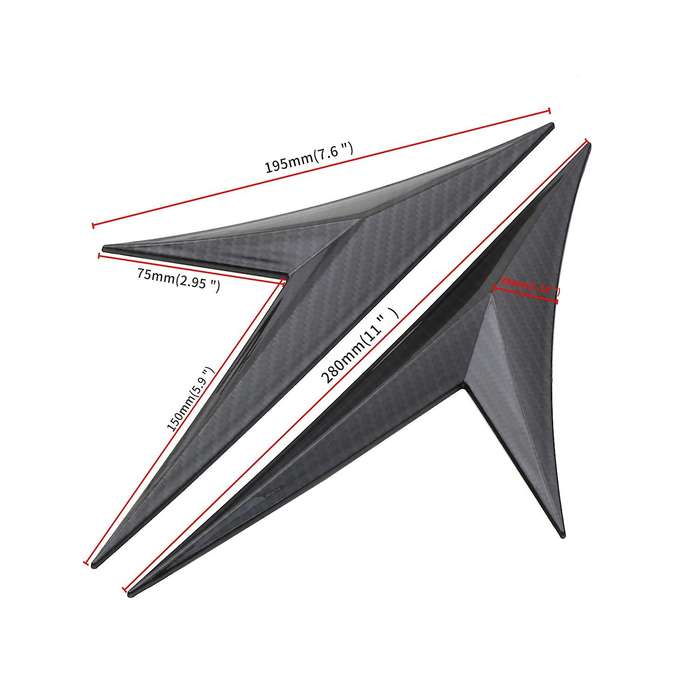 2Pcs Universal Car Side Door Body Cover Trim for Decoration Sticker for for Carbon Fiber