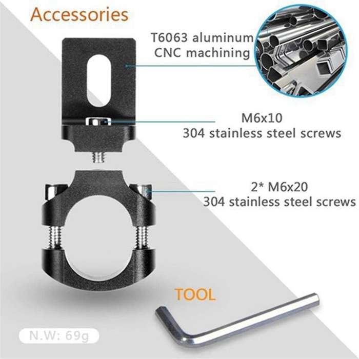 2PCS Universal Handlebar 22mm Motorcycle Headlight Bracket Spotlight Holder Tube Clamp for Cafer Cho