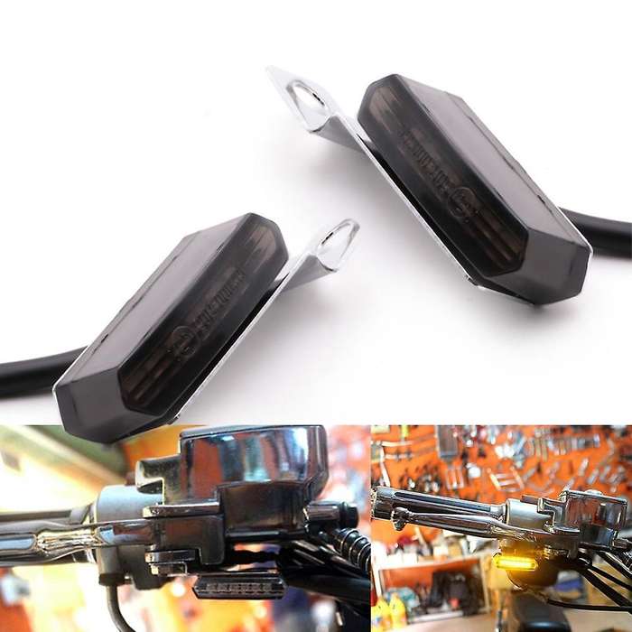 2PCS Universal Mini LED Motorcycle Turn Signal Light Flashers for A