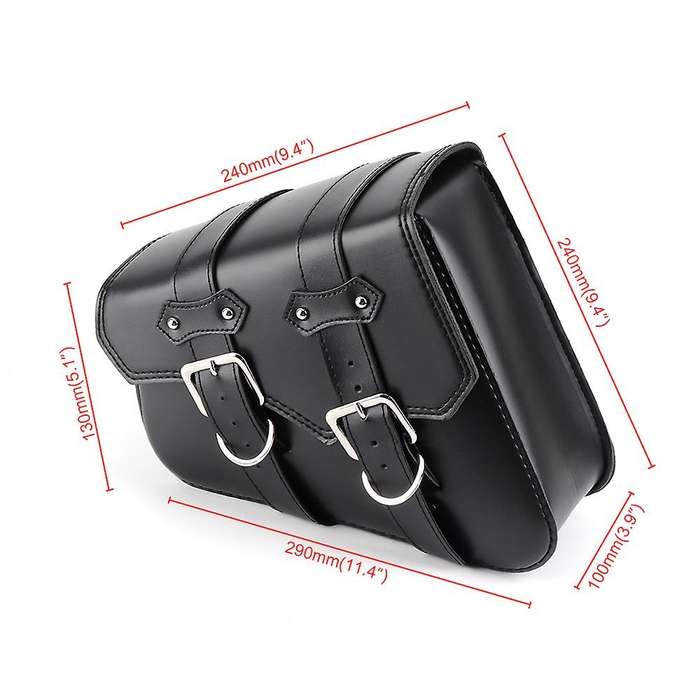 2Pcs Universal Motorcycle Bags PU Leather Saddle Bag for Sportster XL883 XL1200 Cruiser Side Storage