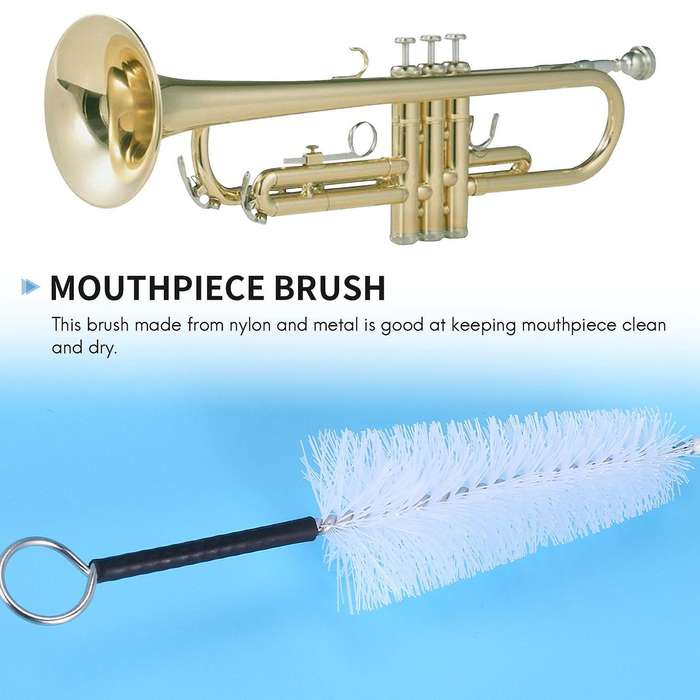 2pcs Universal Mouthpiece Cleaning Brush Nylon for Trombone Trumpet French Horn Wind Instrument