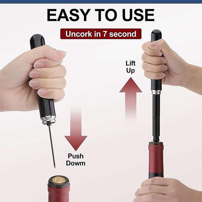 2pcs Upgrade Pocket Pump Wine Bottle Opener Safety Portable Pressure Wine Corkscrew Stainless Steel