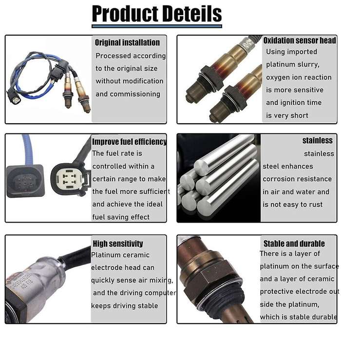 2pcs Upstream+downstream Oxygen Sensor Cv6z-9g444-a, 8f9z-9f472-h for Focus 2012-2014 2013-2014