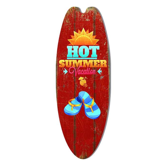 2PCS Wall Hanging Holiday Leisure Decoration Vintage Wooden Sign Surfboard Bar Decoration Mediterran