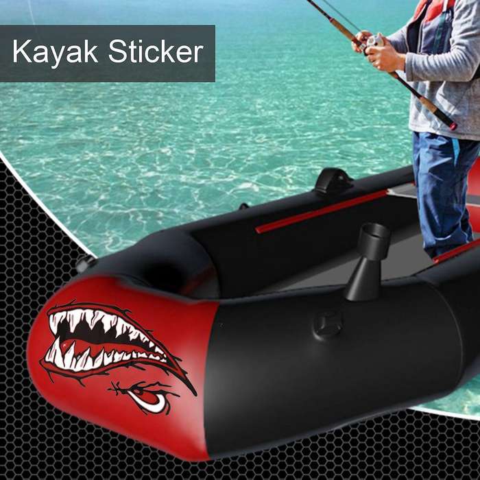 2pcs Waterproof Vinyl Decal Teeth for Kayak Boat Car Truck Sticker Diy Funny Sticker