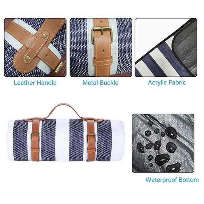 2pcs Waterproof Beach Blanket Camping Blanket Sandproof Belt Handles Suitable for Picnics, Beaches