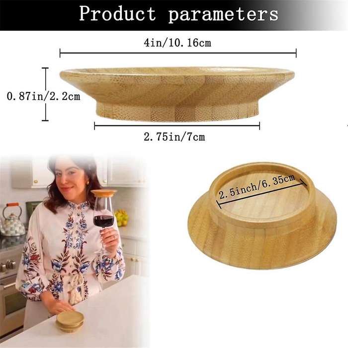2Pcs Wine Glass Topper, 4Inch Wine Glass Charcuterie Topper Bamboo Wine Glass Topper Coasters