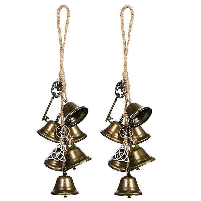 2Pcs Witch Wind Chime Door Hanging Wind Chime Bell Decor Witches Bells Temple Wind Bell Retro Wind