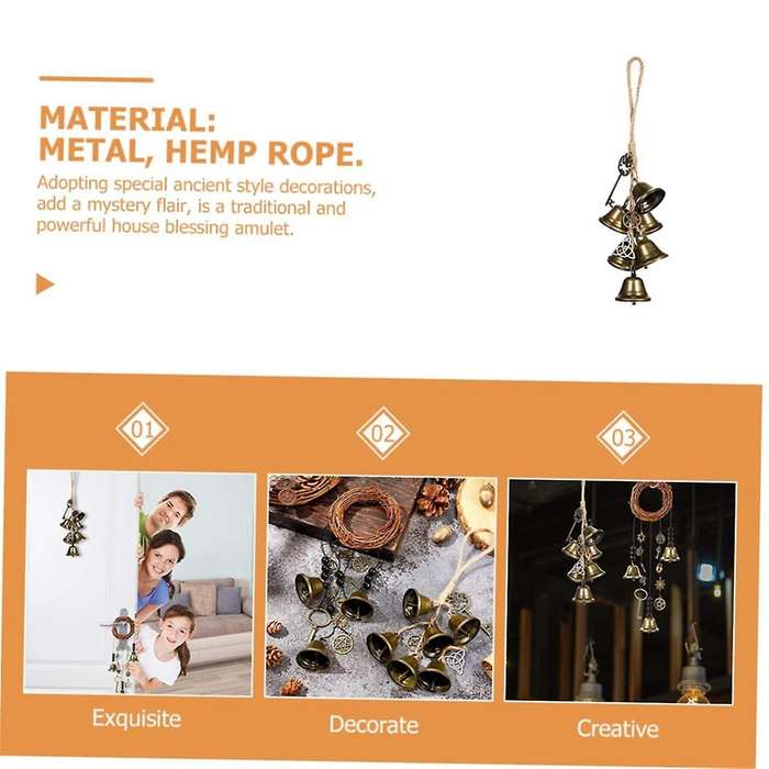 2Pcs Witch Wind Chime Door Hanging Wind Chime Bell Decor Witches Bells Temple Wind Bell Retro Wind
